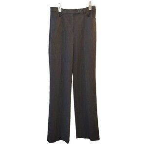 Talbots Stretch Women's slacks size 4 cross over button Zip Closure Grey Long